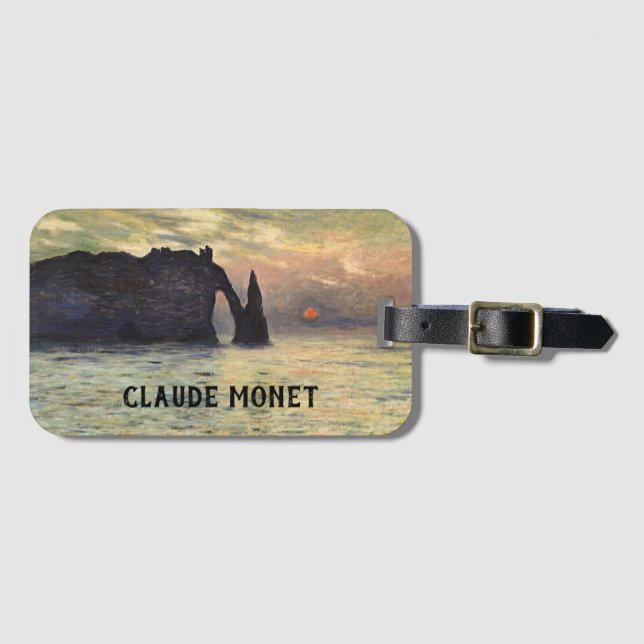 Cliff Etretat, Sunset av Claude Monet Bagagebricka (Framsida horisontal)