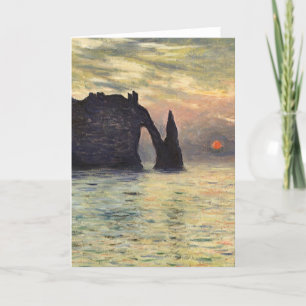 Cliff Etretat, Sunset av Claude Monet Kort