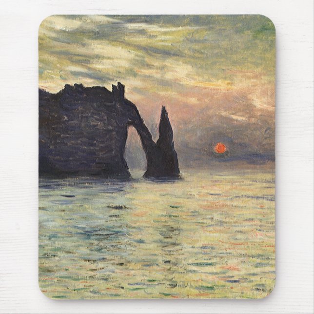 Cliff Etretat, Sunset av Claude Monet Musmatta (Framsidan)
