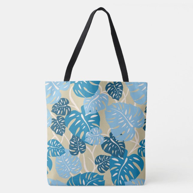 Cliff Hanger Hawaiian Monstera Löv Beach Bag Tygkasse (Framsida)
