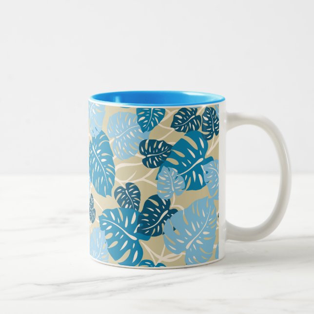 Cliff Hanger Hawaiian Monstera Löv Två-Tonad Mugg (Höger)