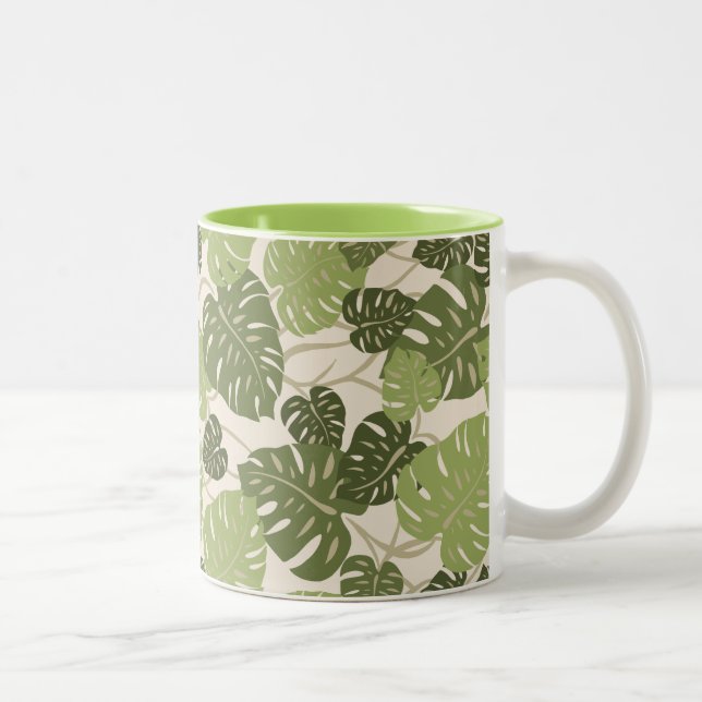 Cliff Hanger Hawaiian Monstera Löv Två-Tonad Mugg (Höger)