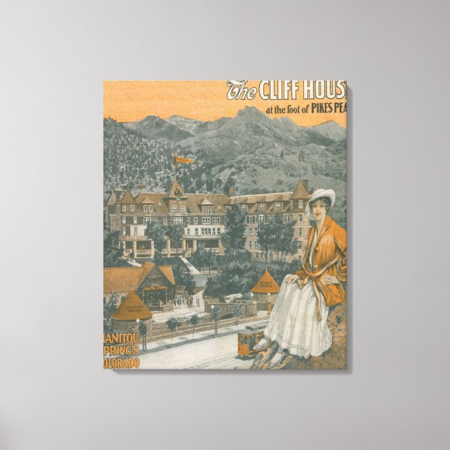 Cliff House & Pikes Peak Canvastryck (Framsida)