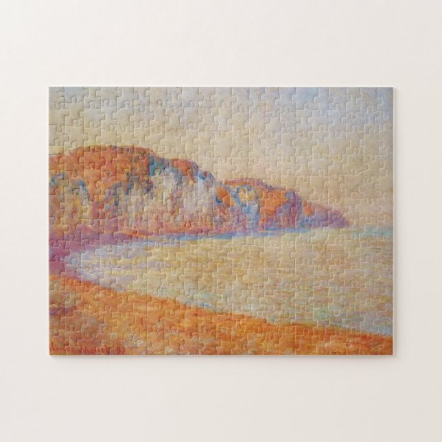 Cliff i Pourville i morgon Monet Fine Art Pussel (Horisontell)