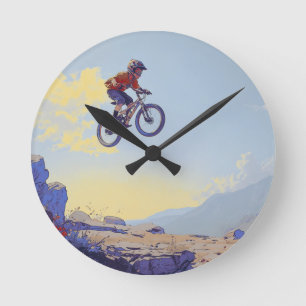Cliff Jumping BMXer - BMX Rider Design Rund Klocka