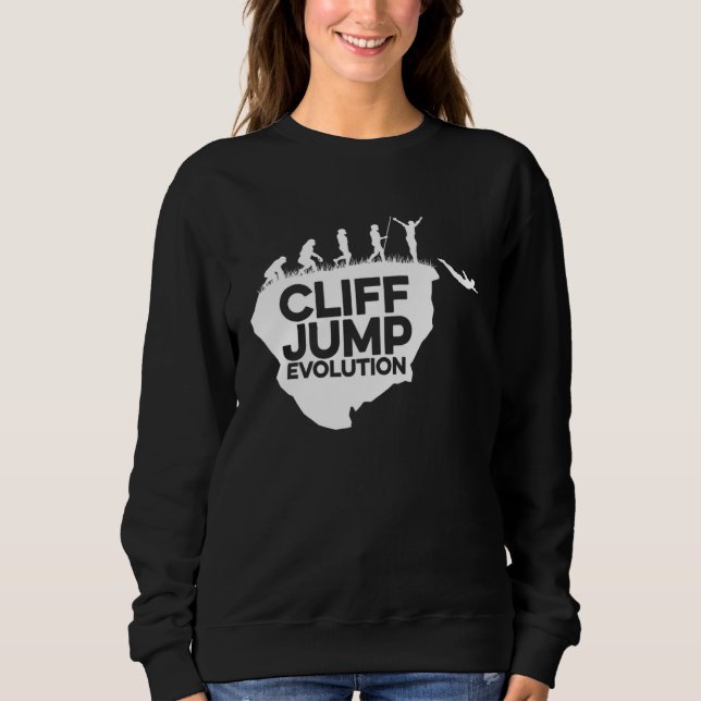 Cliff Jumping Evolution Graphic Cliff Jumper Tombs T Shirt (Framsida)