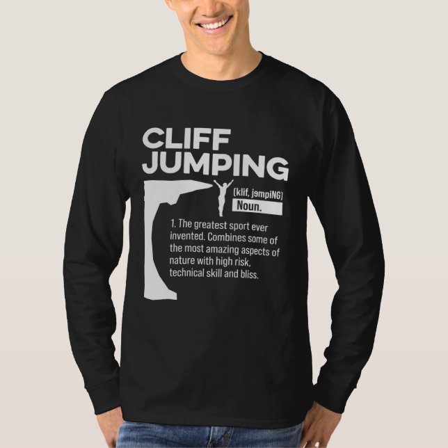 Cliff Jumping Noun Definition Tombstoning Cliff Di T Shirt (Framsida)