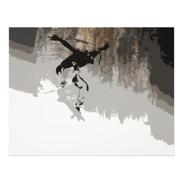 Cliff Jumping - Skateboarder Fototryck (Framsidan)