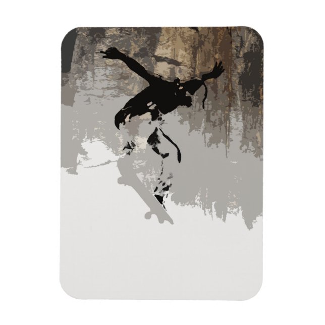 Cliff Jumping - Skateboarder Magnet (Vertikal)