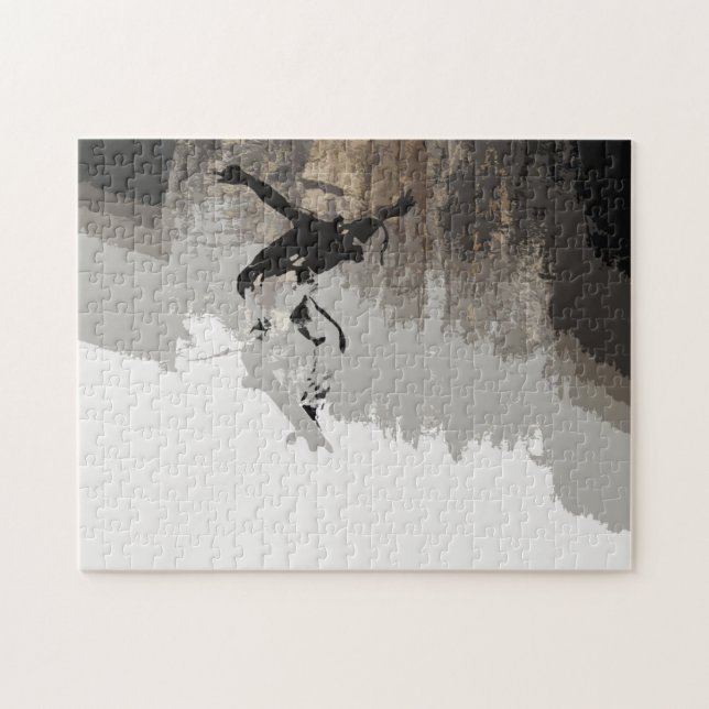 Cliff Jumping - Skateboarder Magnet Pussel (Horisontell)