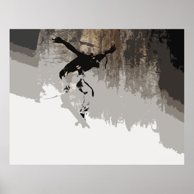 Cliff Jumping - Skateboarder Poster (Framsidan)