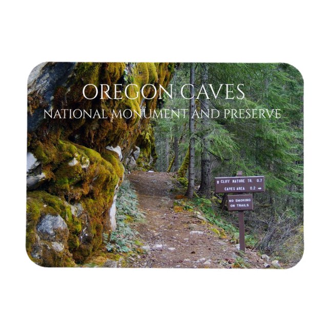 Cliff Nature Trail Trailhead, Oregon Caves, Oregon Magnet (Horisontell)