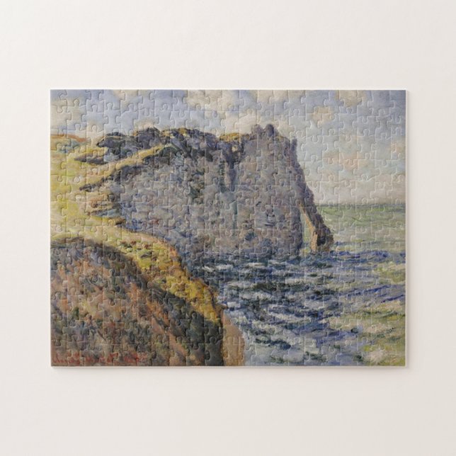 Cliff och Porte d'Aval Monet Fine Art Pussel (Horisontell)