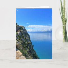 Cliff Overlook Sea Nafplion Greece Kort