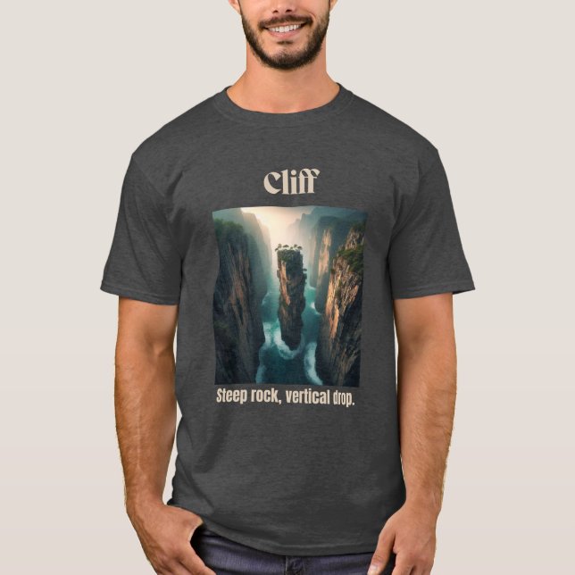 Cliff Steep Sten Geography Charcol Heather T Shirt (Framsida)
