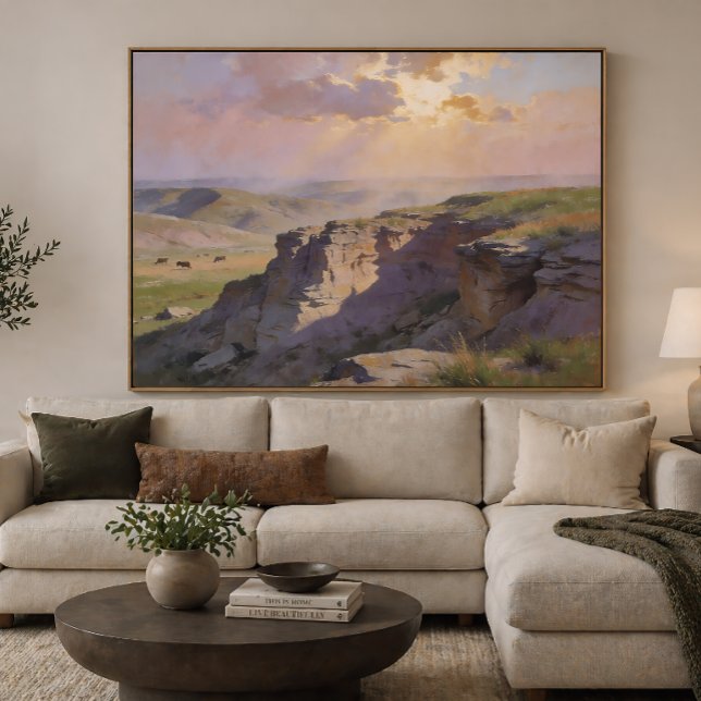 Cliff Vista Landskap - Pastell Målning Stil Konst Poster (Skapare uppladdad)