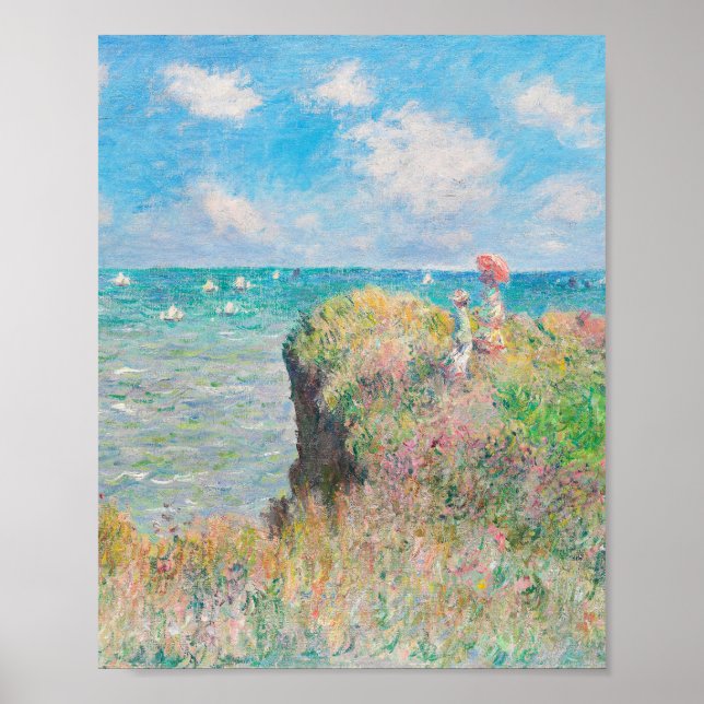 Cliff Walk at Pourville by Claude Monet Poster (Framsidan)