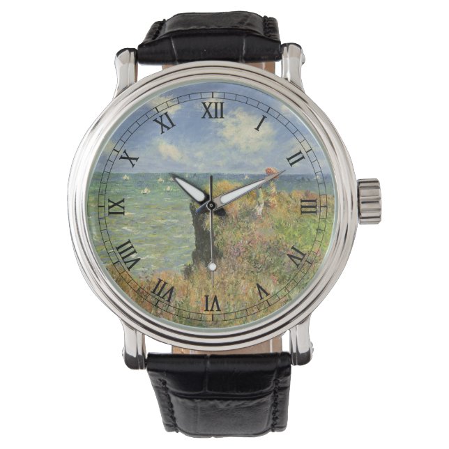 Cliff Walk i Pourville av Claude Monet Armbandsur (Framsida)