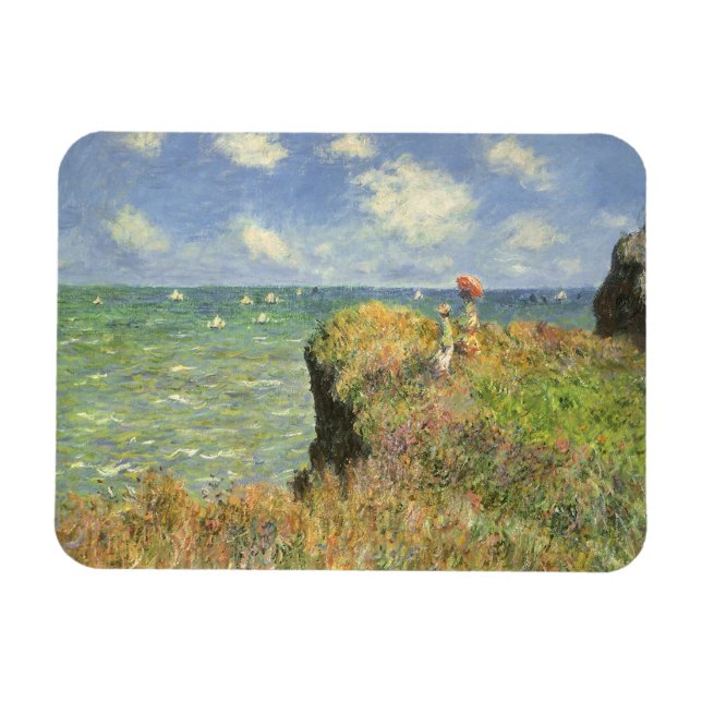 Cliff Walk i Pourville av Claude Monet Magnet (Horisontell)
