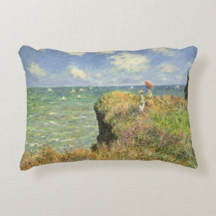Cliff Walk i Pourville av Claude Monet Prydnadskudde