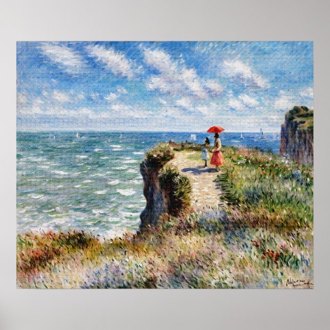 Cliff Walk i Pourville Poster (Framsidan)
