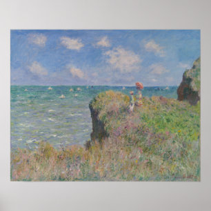 Cliff Walk på Pourville by Monet Fine Art Print Poster