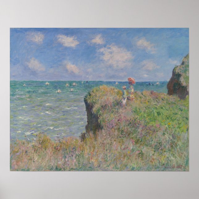 Cliff Walk på Pourville by Monet Fine Art Print Poster (Framsidan)