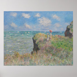 Cliff Walk på Pourville Monet Poster
