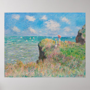 Cliff Walk vid Pourville (1882) av Claude Monet Poster