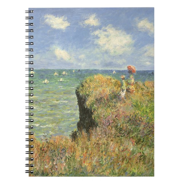 Cliff Walk vid Pourville av Claude Monet Anteckningsbok Med Spiral (Framsidan)