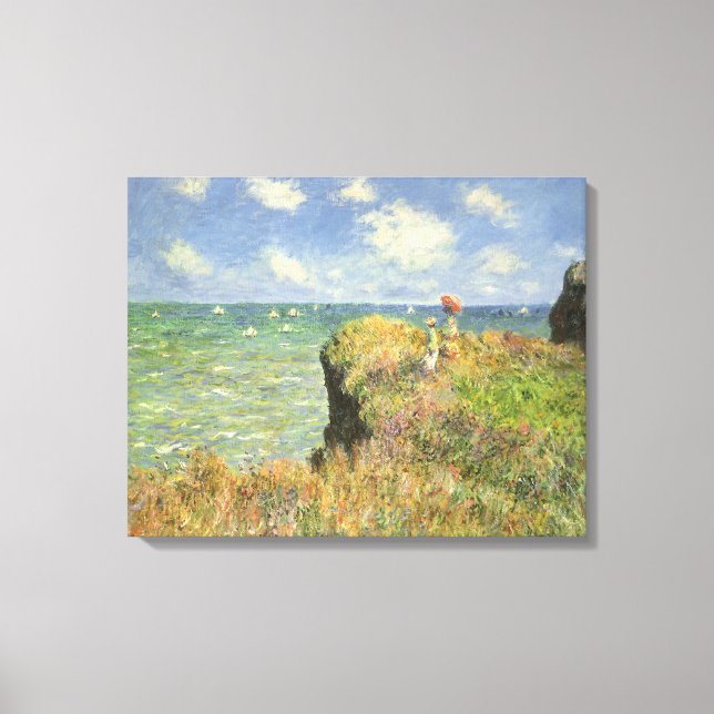Cliff Walk vid Pourville av Claude Monet Canvastryck (Framsida)