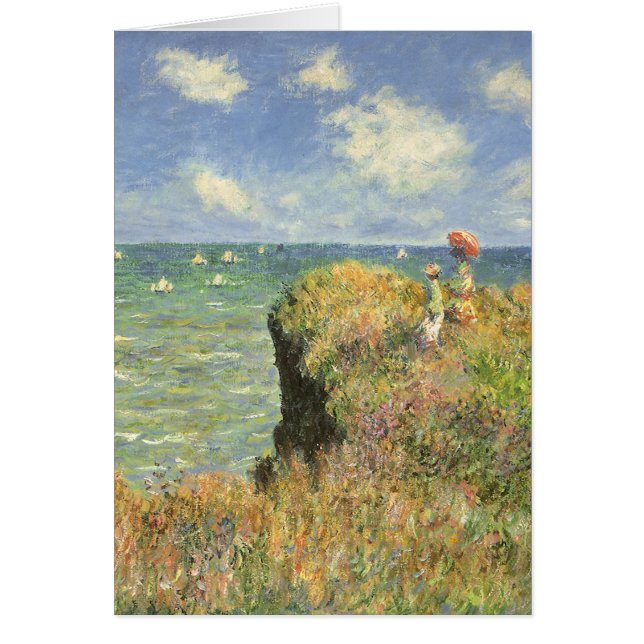 Cliff Walk vid Pourville av Claude Monet Hälsningskort (Framsidan)