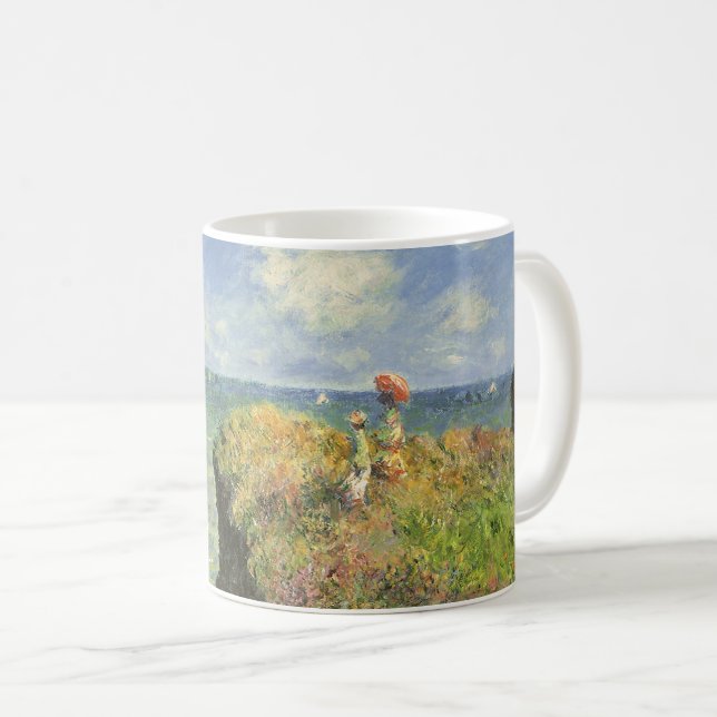 Cliff Walk vid Pourville av Claude Monet Kaffemugg (Framsida höger)