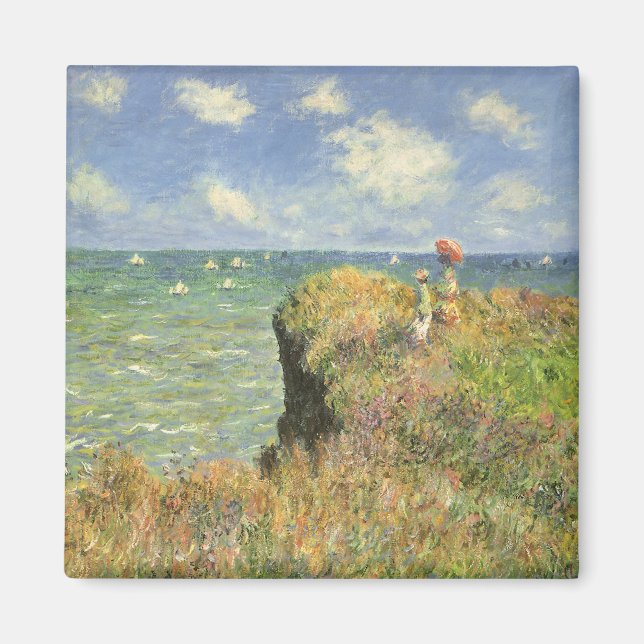 Cliff Walk vid Pourville av Claude Monet Magnet (Framsidan)