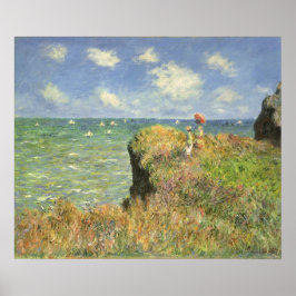 Cliff Walk vid Pourville av Claude Monet Poster