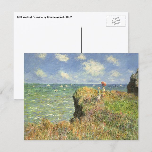 Cliff Walk vid Pourville av Claude Monet Vykort (Fram/baksida)