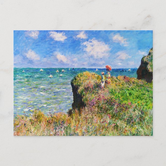 Cliff Walk vid Pourville av Claude Monet Vykort (Framsida)