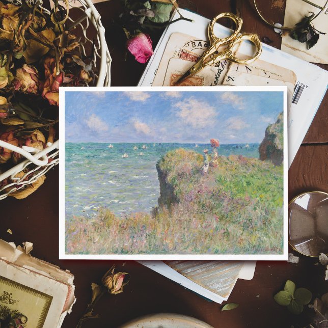 Cliff Walk vid Pourville av Claude Monet Vykort (Skapare uppladdad)