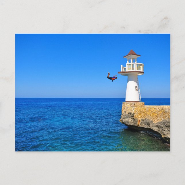 Cliffdiving in Negril, Jamaica Vykort (Framsida)