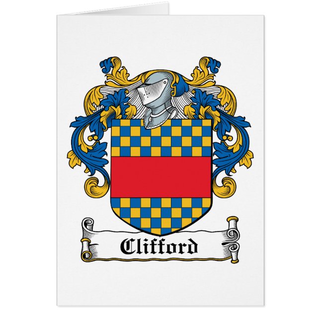Clifford familjvapensköld hälsningskort (Framsidan)