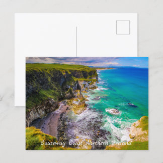 Cliffs and Turcoise Sea Northern Ireland Vykort