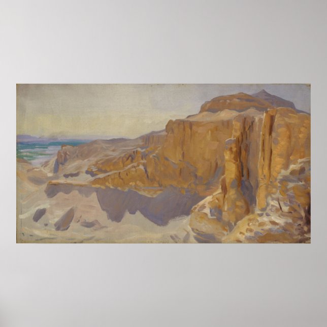 Cliffs at Deir el Bahri, Egypten Poster (Framsidan)