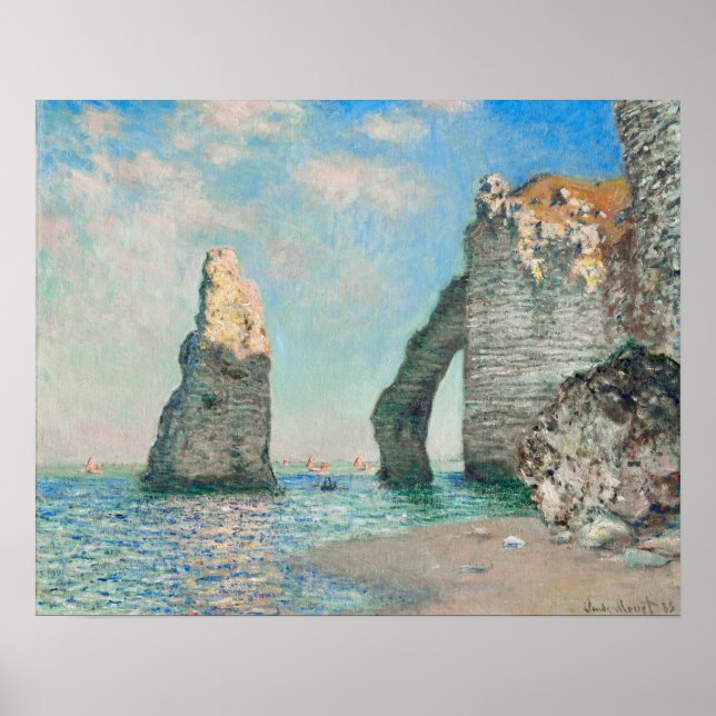 Cliffs at Etretat 1885 av Claude Monet Poster (Framsidan)