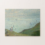 Cliffs i Pourville | Claude Monet Pussel<br><div class="desc">Cliffs i Pourville (1882) av Claude Monet är ett imponerande sjölandskap som fångar Normandie kusten dramatiska skönhet. Monets mästerliga använda av ljus och färg ger liv åt de hårda klipporna, som rullar vinkarare och expanderande himmel, och framkallar en känsla av lugn och havets ständigt föränderliga karaktär. Målningens mjuka men livfulla...</div>