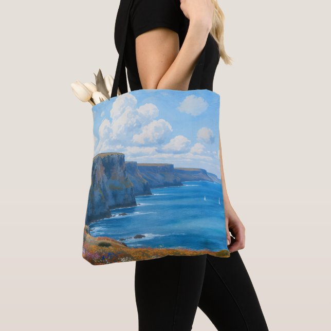 "Cliffs of Endless Horizon" - Ett walesiskt Sjölan Tygkasse (Närbild)