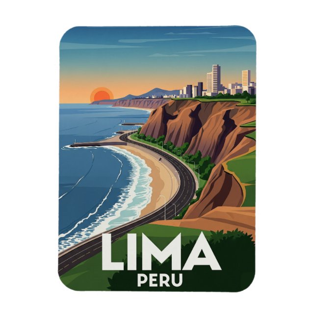 Cliffs of Lima Peru Travel Magnet (Vertikal)