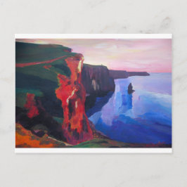 Cliffs of Moher in County Clare Ireland in Sunset Vykort