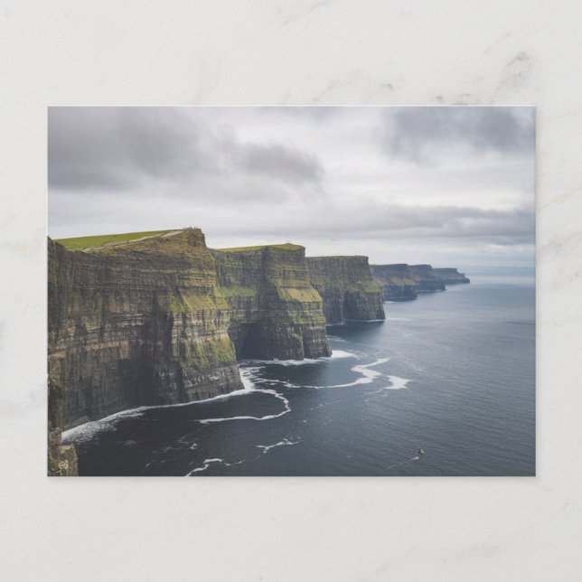 Cliffs of Moher, Ireland, Cloudy Vykort (Framsida)