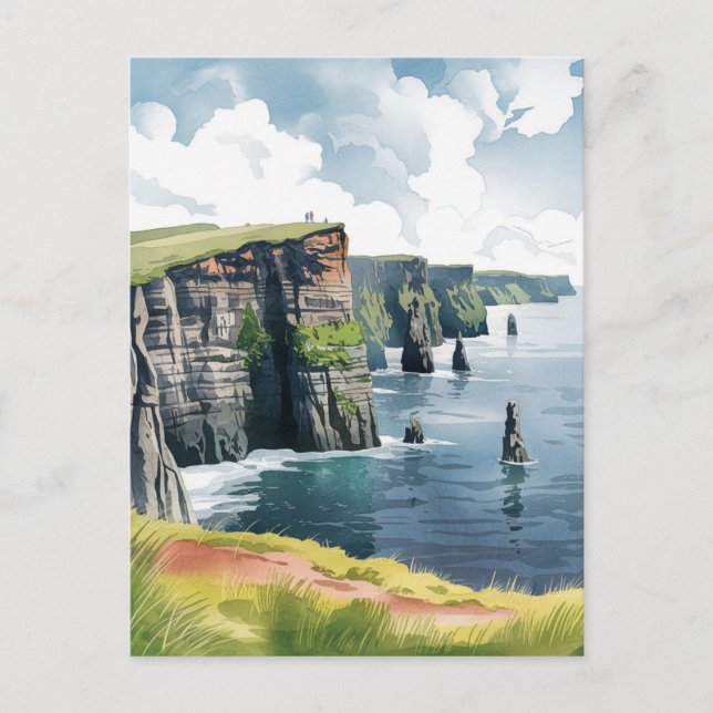 Cliffs of Moher, Ireland Painting Vykort (Framsida)