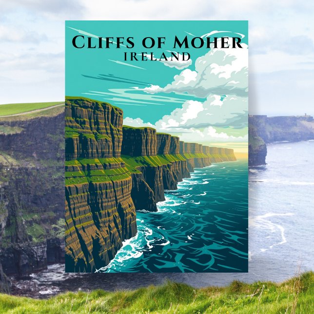 Cliffs of Moher Ireland Scenia Coastal Vykort (Cliffs of Moher, Ireland)